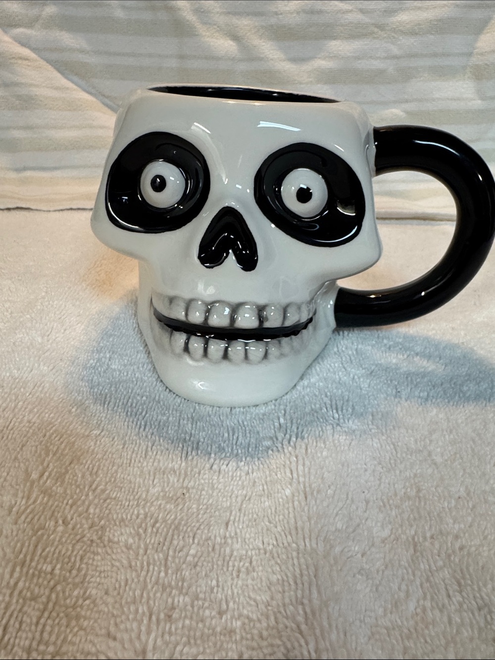 Certified International Black and White Skull Ceramic Mug